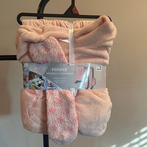 Women's Disney Minnie Mouse Sleepwear Set - Pink 3 Piece Size Medium